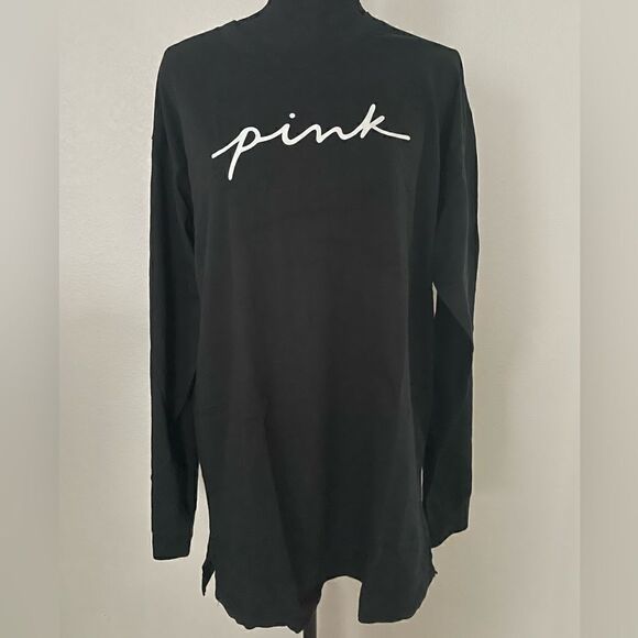 NWT PINK Victoria’s Secret Long Sleeve Campus T-Shirt - Picture 1 of 6